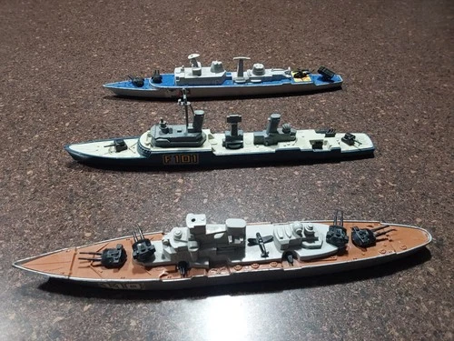 1976 MATCHBOX LESNEY Sea Kings Lot (3): Battleship-303 Destroyer-308 Frigate-301