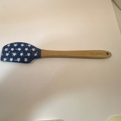 Rae Dunn Blue Star Silicone Spatula Set Wood Handle Measurement Chart 2-Piece