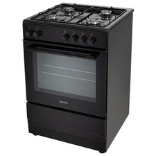 electriQ 60cm Dual Fuel Cooker - Black EQDFSC60BK