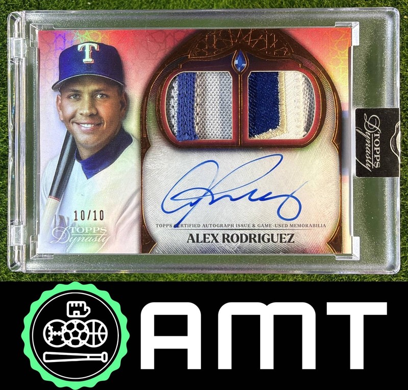 Alex Rodriguez 2025 Topps Dynasty 10/10 Auto Dual Jersey Rangers Patch