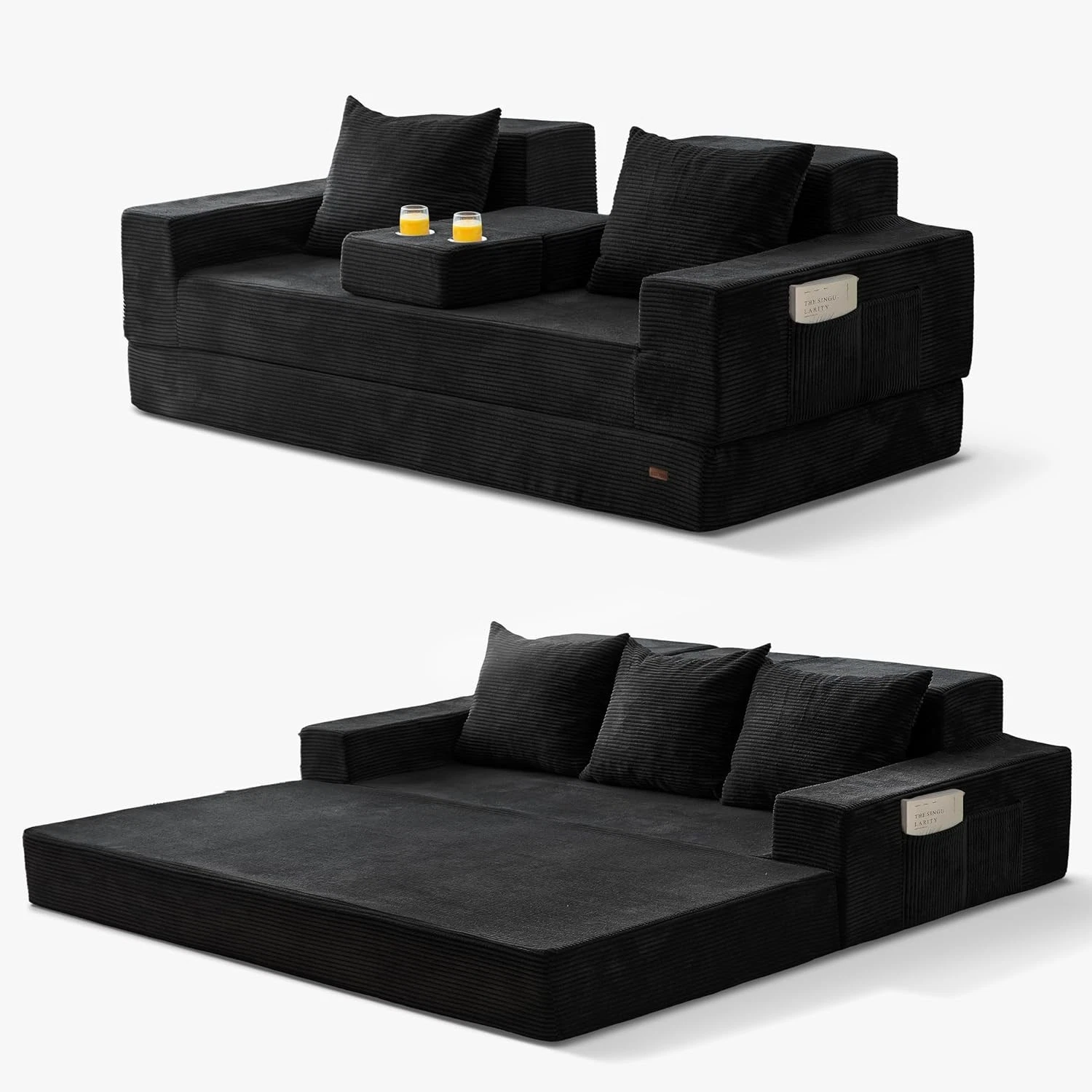 4 in 1 Convertible Sofa Bed Oversized Boneless Loveseat Couch 2 Cup Holders
Opens in a new window or