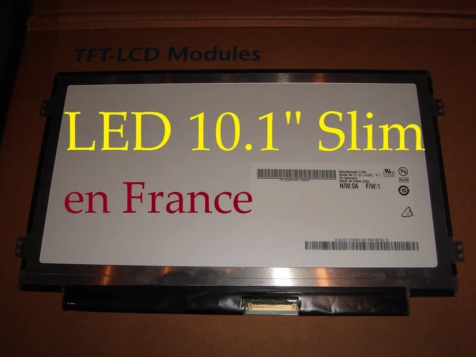 Dalle Ecran LED 10.1" 10,1' AUO AU Optronics B101AW06 V.1 1024x600 Screen NEUVE