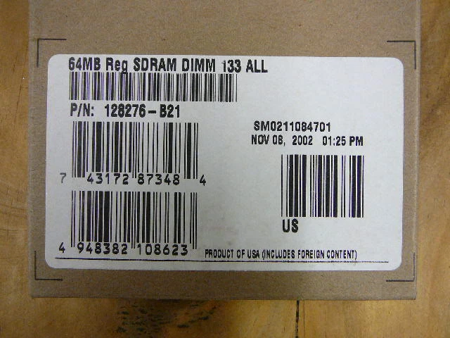 Compaq 64-MB PC133-MHz Registered ECC SDRAM DIMM Memory Option Kit 128276-B21  - Image 2 of 2