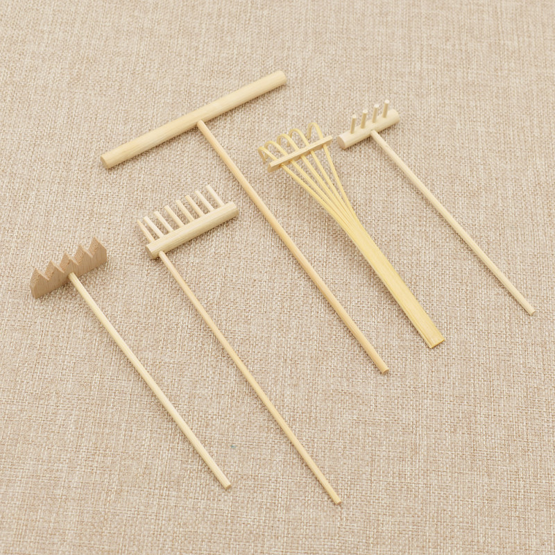 Lychee Life Mini Zen Garden Rakes Bamboo Rake Miniature Sand Tray Tools