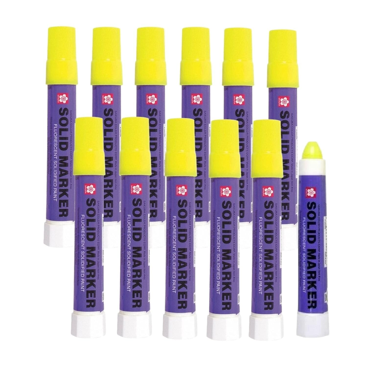 Sakura Solid Fluorescent Lemon Paint Markers Box of 12-image