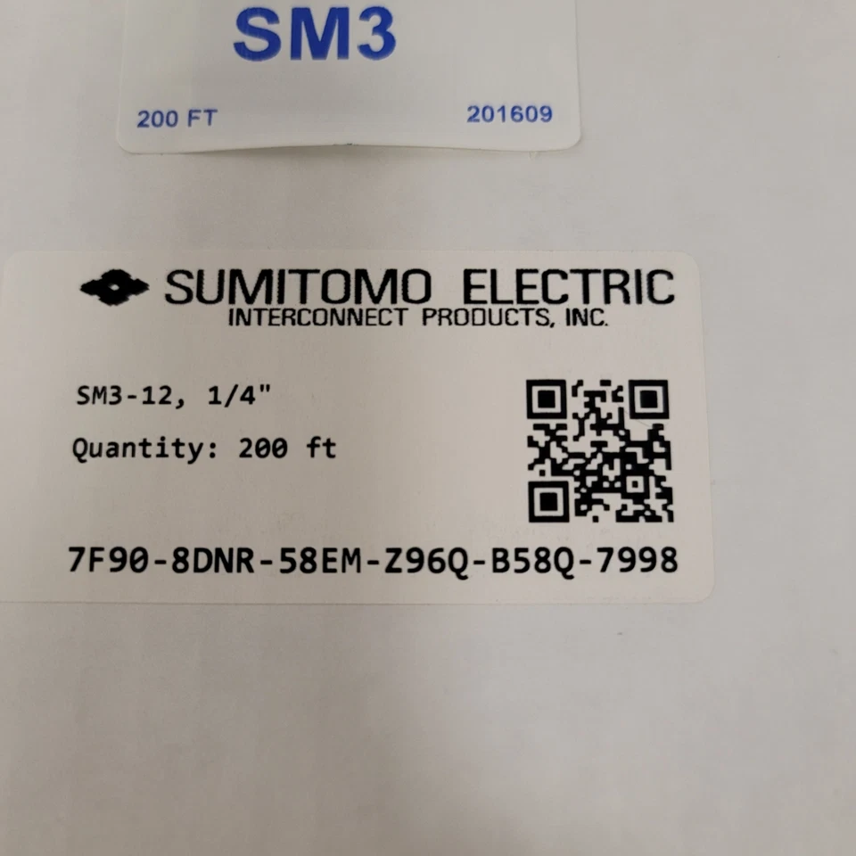 Sumitomo Sumimark SM3-12 1/4 дюйма белые полиолефиновые термоусадочные трубки 2:1 200 футов - Изображение 3 из 4