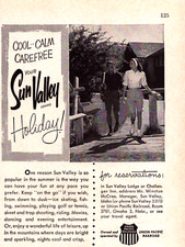 Sun Valley Holiday Idaho Union Pacific Railroad Carefree Vintage Print Ad 1960