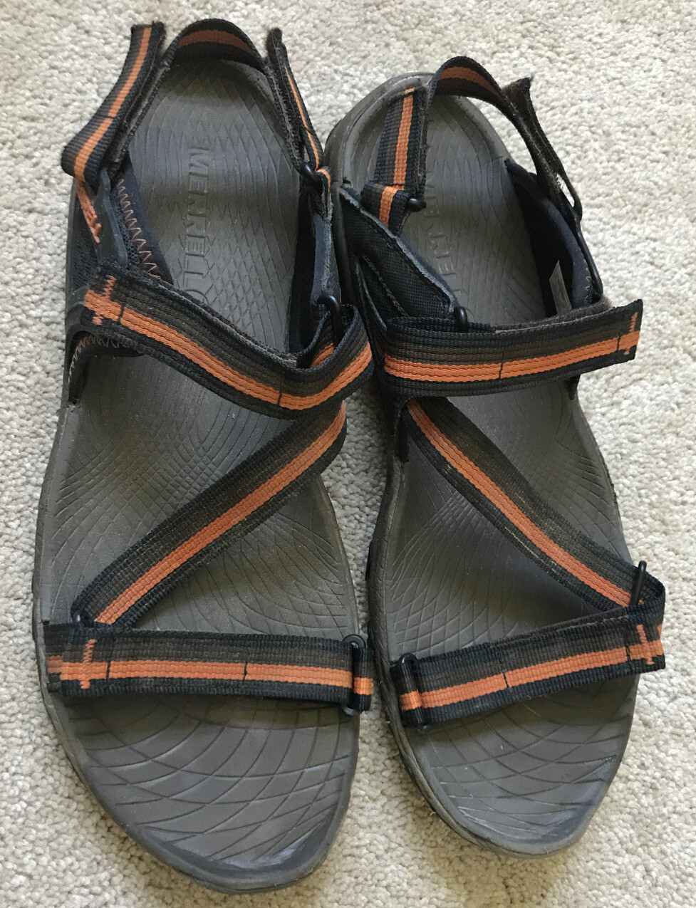 MERRELL ALL OUT BLAZE WEB SPORT SANDALS MENS 11 SLATE BLACK Orange