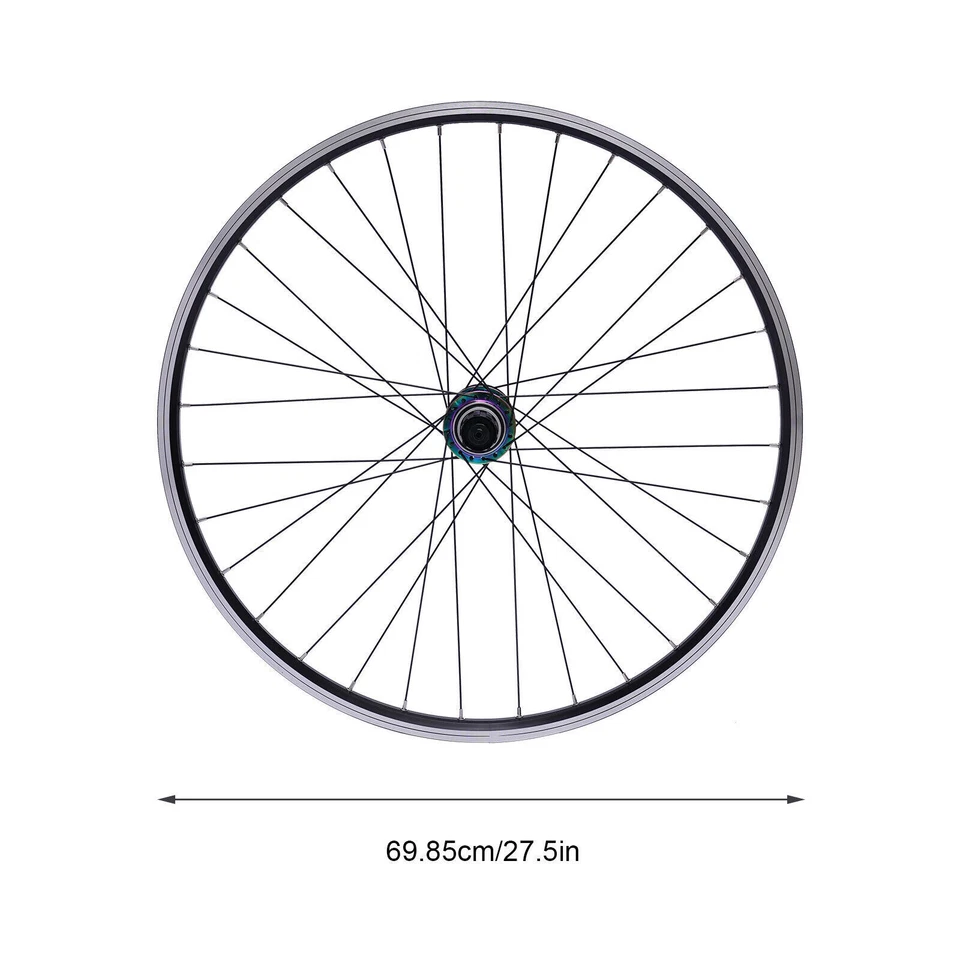 27.5'' Aluminum Alloy Rim Disc Brake Front+Rear Wheel Fit 7/8/9/10/11 Cassette - Image 3 of 4