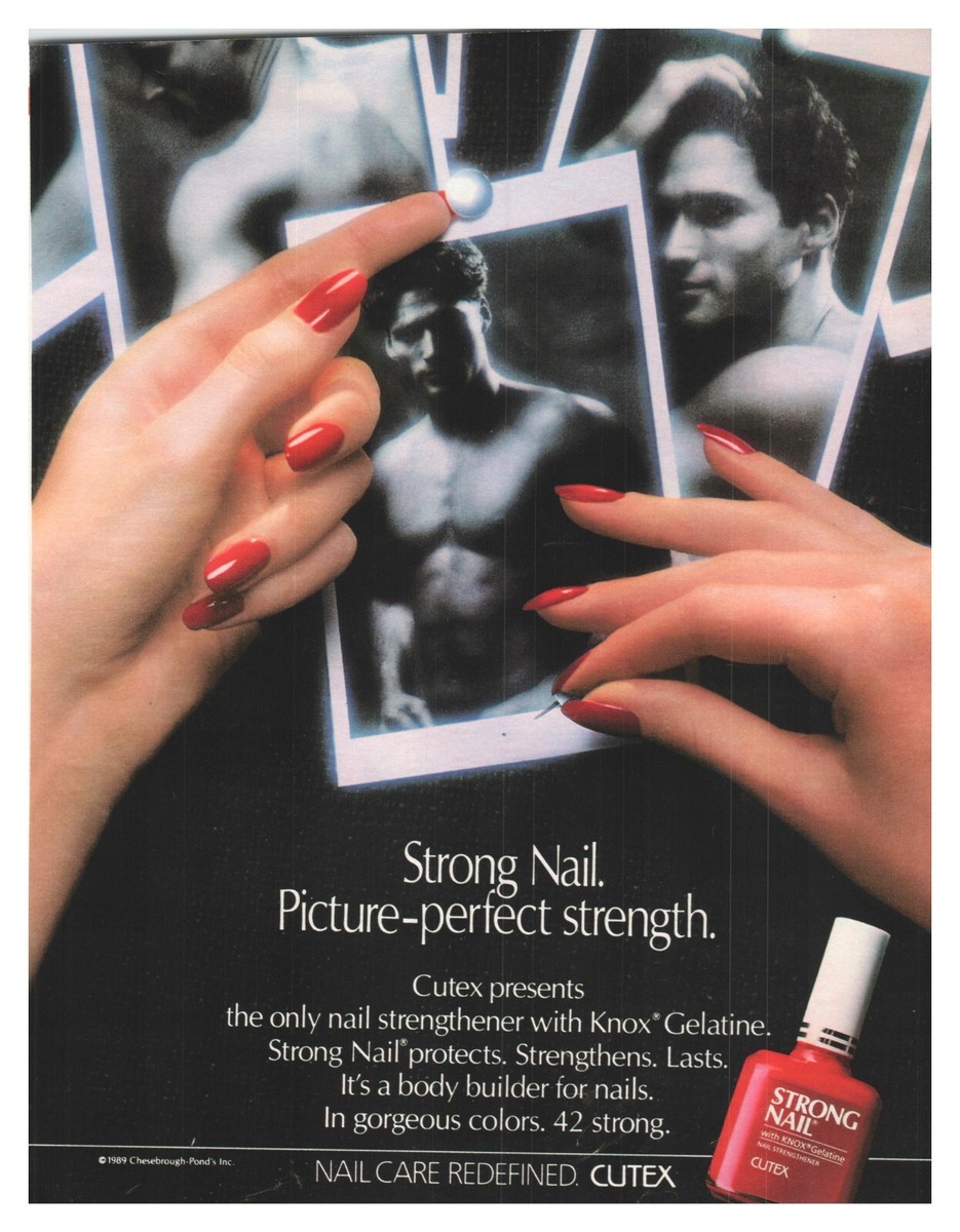Cuckoo Nail Color Gel 大量セット　① Print Ad 1990 Cutex Strong Nail Fingernail Polish Knox Gelatine