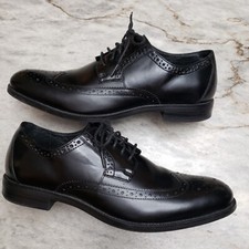 Stacy Adams 9M Mens Black Dress Oxford Wing Tip Lace Up Leather/Manmade Upper