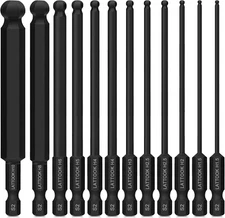 Ball End Hex Head Allen Wrench Drill Bit Set, 12PCS Metric Ball End Hex Bit Set