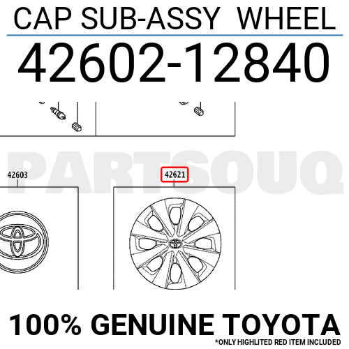 4260212840 Genuine Toyota CAP SUB-ASSY WHEEL 42602-12840 | eBay