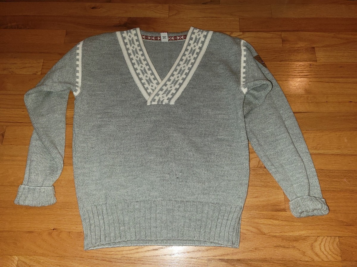 DALE OF NORWAY Women's Sz Large VTG TEAM “Alpina” Gray White Wool