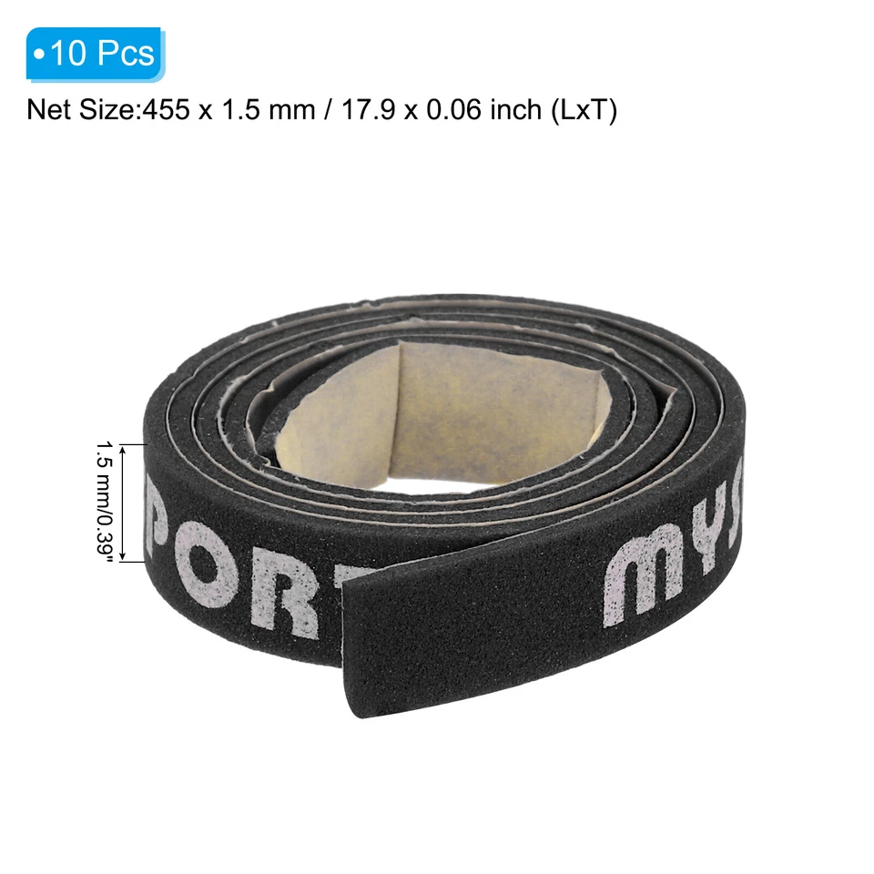 18x0.4" Mesa Tenis Raqueta Borde Cinta 10pzs Raqueta Lateral Cinta Negro - Imagen 2 de 4