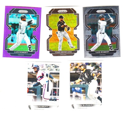 2022 PANINI PRIZM WHITE WAVE YOAN MONCADO CHICAGO WHITE SOX 5 CARD LOT
