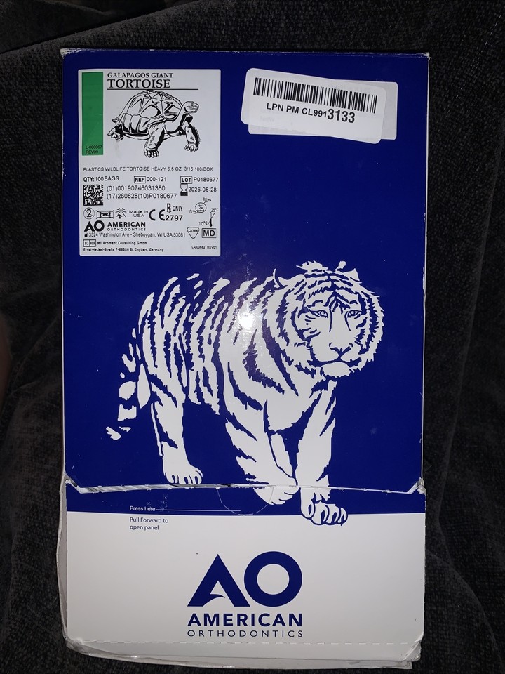 (100 BAGS) American Orthodontics Giant Tortoise Elastics Rubber Bands Braces eBay