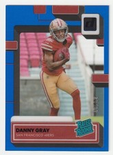 2022 Panini Clearly Donruss Danny Gray Rated Rookie RC Blue 49ers /99 #83