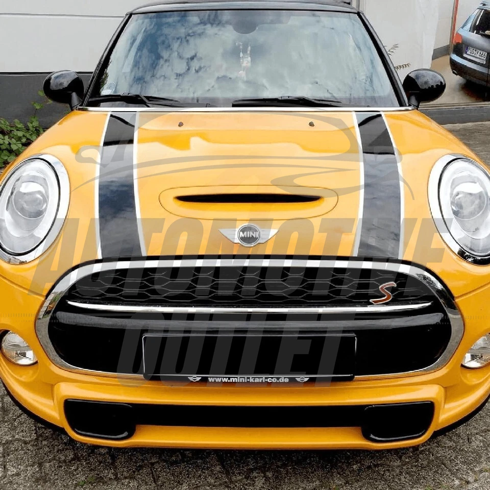 Adesivi Per Strisce Racing Nero E Bianco Per Mini - Immagine 3 di 4