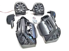 Mutazu Vivid Black 6.5" Speaker Pods Lower Vented Fairings for Harley Touring 
