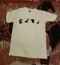 Vintage 1999 Popeye the Sailor Man Embroidered T-Shirt S White 90s Cartoon
