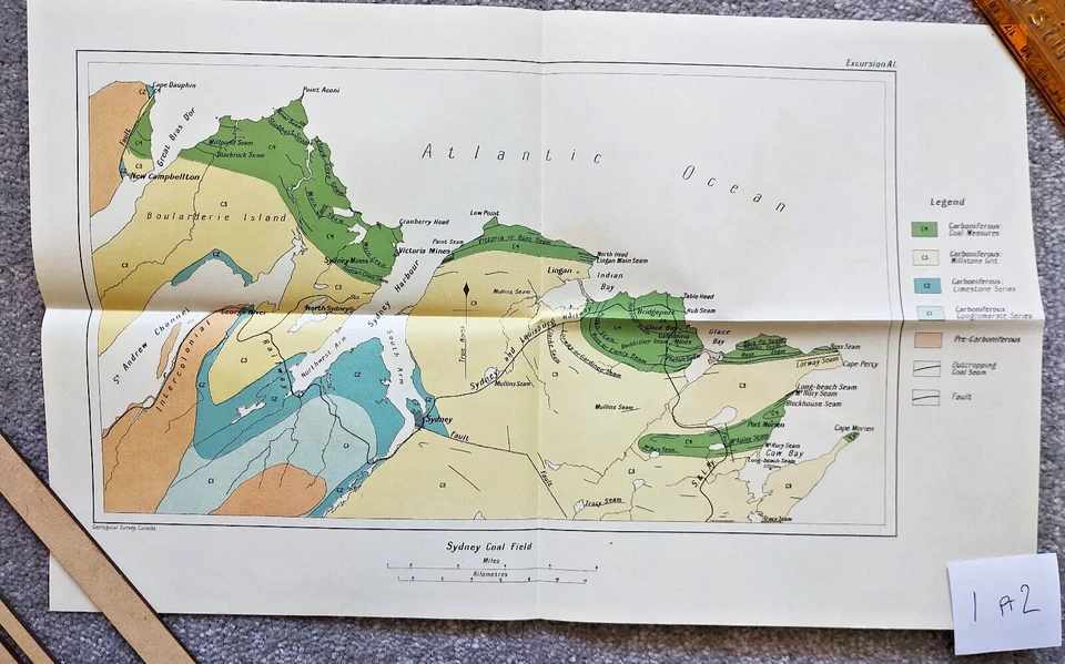 1913 Antique Geological Map of Sydney Coal Field, Nova Scotia  - Canada - Image 1 of 1