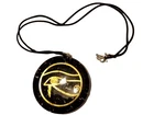 Black Tourmaline Orgone Orgonite Pendant Necklace with Eye of Horus Symbol