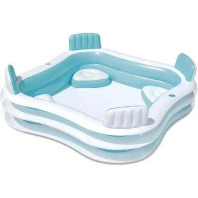 SUMMER WAVES Swimmingpool Planschbecken Familien Pool Lounge groß Party Badeinsel 4 Per 223cm