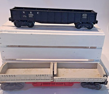 Lionel NYC Gondola Train Car No. 6462 Black and Lionel Lines 335955- 2 trains