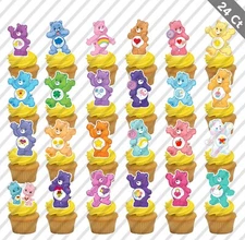 24 Care Bears Classic Cupcake Topper Food Pick Favor Party Birthday Decoration 