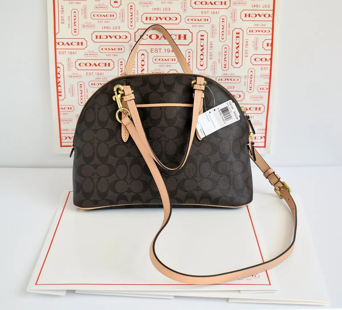 Coach F26184 Peyton Signature Cora Domed Satchel Unused/New w/ tag