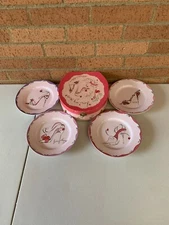 Rosanna Love My Shoes Set Of 4 Salad Plates Love Always Be Mine XOXO Sweet Heart