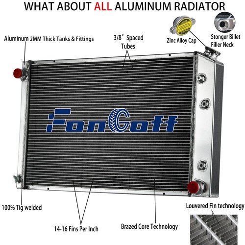 3-ROW ALUMINUM RADIATOR FITS 1973-1987 Chevy C/K C10 C20 C30 K10 K20 ...