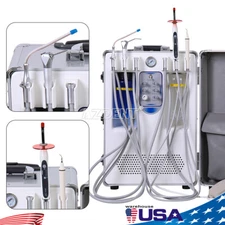 AZDENT Portable Mobile Dental Delivery Unit Turbine Cart Suction air Compressor