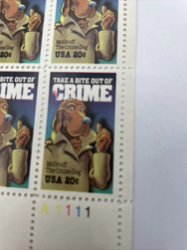 US 2102 Crime Prevention 20c plate block (4 stamps) MNH 1984 - Image 2 of 2