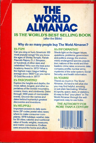 VINTAGE ~ THE 1978 WORLD ALMANAC AND BOOKS OF FACTS Indianapolis Star Indy News - Imagen 2 de 2