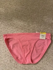 Jenni's Women's Pink Solid Low-Rise Bikini Panty Size Medium