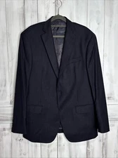 MICHAEL KORS BLUE BLACK CHECK GINGHAM BLAZER JACKET SPORT COAT 40R WOOL CASHMERE