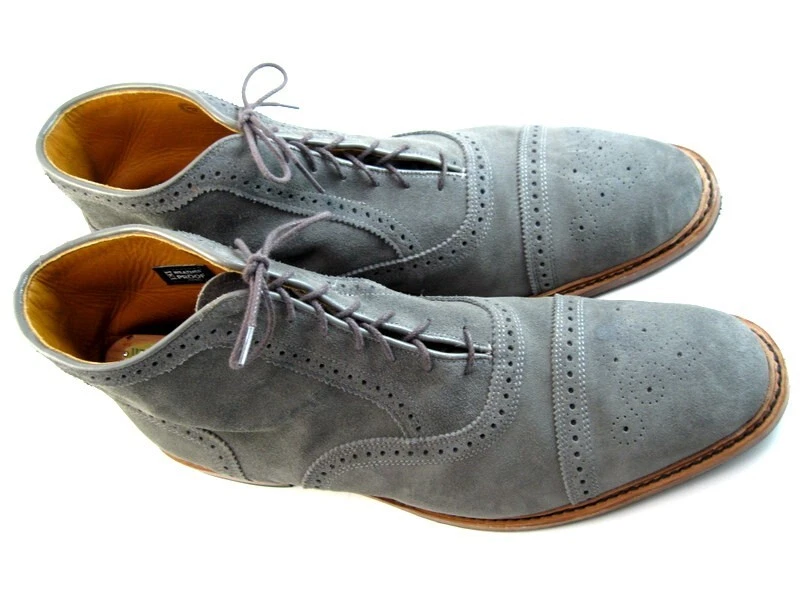 Allen Edmonds "HAMILTON CAP-TOE" WEATHERPROOF Boots 14 E Grey Suede (281N) - Image 3 of 4