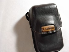 Vintage Canon Black Brown Vinyl Belt Loop Carrying Case for Compact Camera Japan