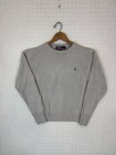 Vintage Polo Ralph Lauren Gray Knit Sweater Size Large Cotton Maroon Pony 90s