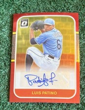 LUIS PATINO - 07/15 - 2021 DONRUSS OPTIC RETRO 1987 RED AUTOGRAPH CARD # RS87-LP