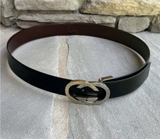 Vintage Gucci Silver Tone GG Belt Fits 34-36 Inch Waist