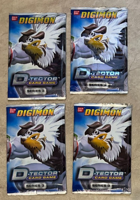 LOT 4 Bandai Digimon D-Tector 10 Card Game Series 3 Factory Sealed Packs