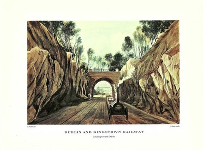 1965 Nicholl Harris Looking Towards Dublin & Kingstown Railway Matted Lithograph