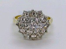 9ct Gold Vintage Cocktail Flower Cluster Ring Fully Hallmarked Size R