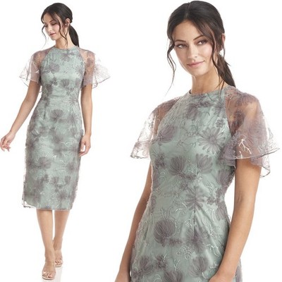 NEW JS Collections Remy Rosette Floral Cocktail Dress Special Occasion Event 14