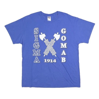 JERZEES T-Shirt Bleu Sigma Gamma Encolure Ras Du Cou Manches Courtes XL - Photo 1/4