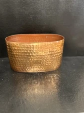 Oval Hammered Copper Planter