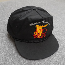 Vintage Marian Hammers Air Records Made in USA Black Trucker Hat